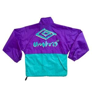 Vtg Umbro youthColorblock Windbreaker Jacket Size Medium